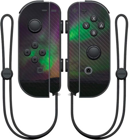 MightySkins Carbon Fiber Skin for Nintendo Joy-Con Controller - Spaced Out | Protective, Durable Textured Carbon Fiber Finish | Easy to Apply, Remove, and Change Styles | Made in The USA in Saudi Arabia