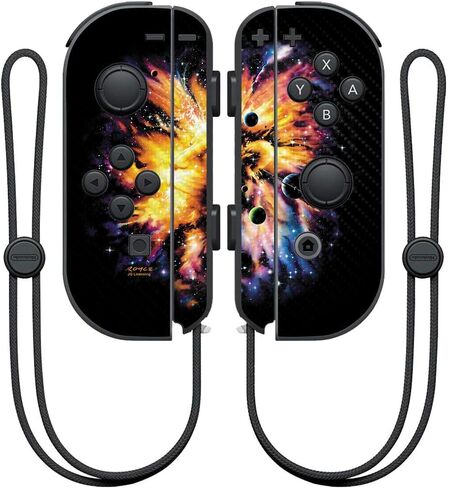MightySkins Carbon Fiber Skin for Nintendo Joy-Con Controller - Spaced Out | Protective, Durable Textured Carbon Fiber Finish | Easy to Apply, Remove, and Change Styles | Made in The USA in Saudi Arabia