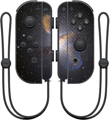 MightySkins Carbon Fiber Skin for Nintendo Joy-Con Controller - Spaced Out | Protective, Durable Textured Carbon Fiber Finish | Easy to Apply, Remove, and Change Styles | Made in The USA in Saudi Arabia