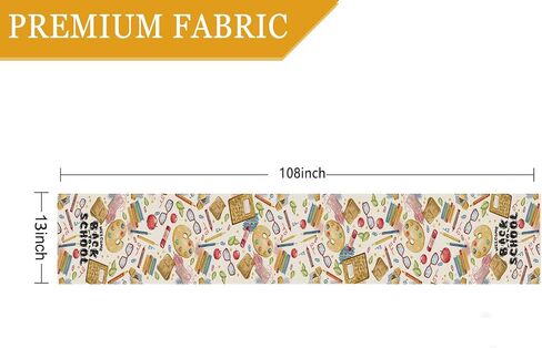 Welcome Back to School Table Runner Books Pencil Glasses Students First Day of School Classroom Kitchen Dining Table Room Decorations 13x72 Inch in Saudi Arabia