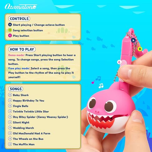 Otamatone Melody [Special Baby Shark Edition] Portable Mini Size Electronic Keychain Musical Toy from Japan – by Maywa Denki [English Instructions] – Baby Shark in Kuwait