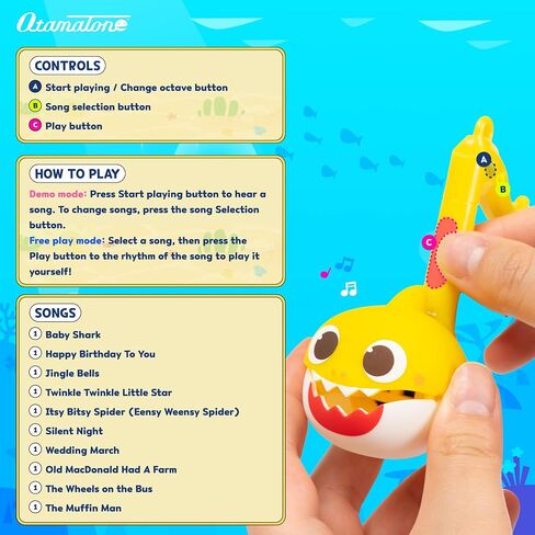 Otamatone Melody [Special Baby Shark Edition] Portable Mini Size Electronic Keychain Musical Toy from Japan – by Maywa Denki [English Instructions] – Baby Shark in Saudi Arabia