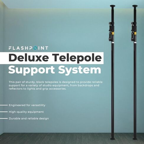 نظام دعم Flashpoint الأساسي Telepole، زوج، حزمة مع 2X حامل شريط متقاطع على شكل حرف U، وعارضة خلفية 9 بوصات ومشبك فائق in Kuwait