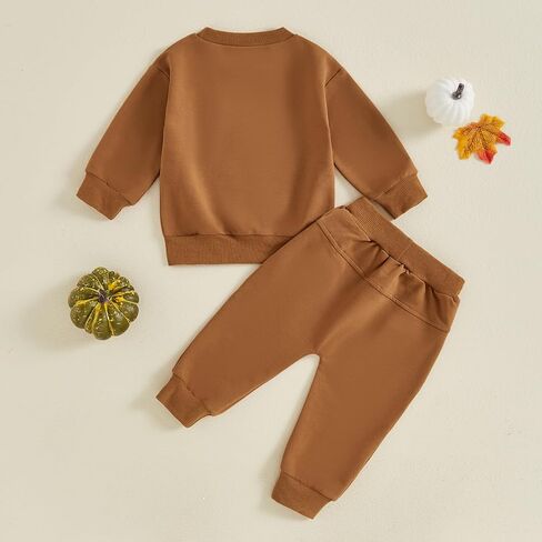 Toddler Baby Boy Outfit Pumpkin Long Sleeve Sweatshirt Elastic Waist Pant Halloween Fall Winter Clothes 2PCS in Saudi Arabia