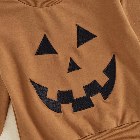 Toddler Baby Boy Outfit Pumpkin Long Sleeve Sweatshirt Elastic Waist Pant Halloween Fall Winter Clothes 2PCS in Saudi Arabia