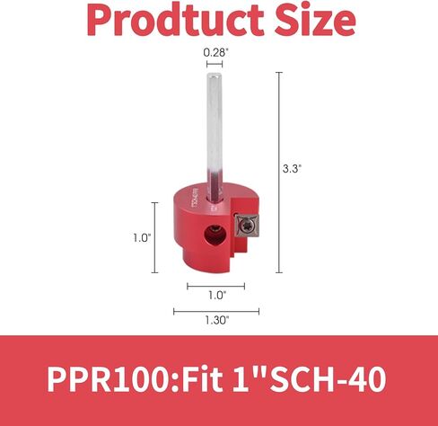مخرطة أنابيب PVC مكونة من 9 قطع، مجموعة أدوات الأنابيب لأدوات مخرطة الأنابيب البلاستيكية القياسية 1/2 بوصة تتضمن PPR50، PPR75، PPR100، PPR125، PPR150، PPR200، PPR250، PPR300 وPPR400 (أحمر، 9 قطع) in Kuwait