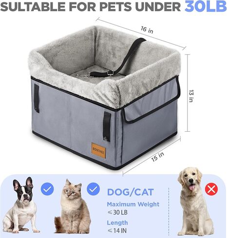 Center Console Dog Car Seat for Small Dogs,Small Dog Car Booster Seat for Car Washable Foldable Puppy Car Seat with Safe Protection Hooks Adjustable Straps and Storage Pocket Pet Up to 20lbs in Saudi Arabia
