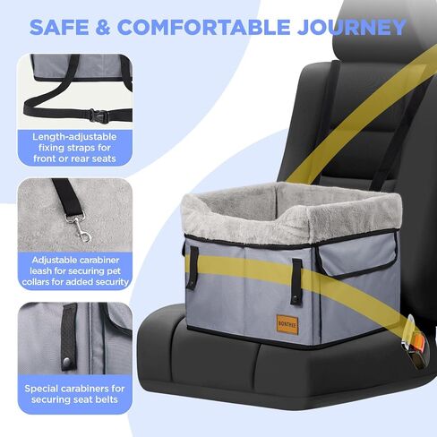 Center Console Dog Car Seat for Small Dogs,Small Dog Car Booster Seat for Car Washable Foldable Puppy Car Seat with Safe Protection Hooks Adjustable Straps and Storage Pocket Pet Up to 20lbs in Saudi Arabia