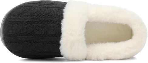 UBFEN Womens Fuzzy House Slippers Warm Bedroom Shoes with Faux Fur Lining Non Slip Memory Foam Slippers for ladies Indoor and Outdoor in Saudi Arabia