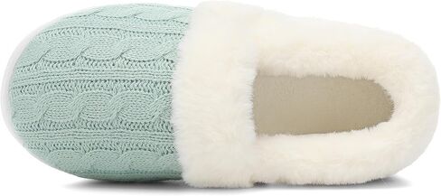 UBFEN Womens Fuzzy House Slippers Warm Bedroom Shoes with Faux Fur Lining Non Slip Memory Foam Slippers for ladies Indoor and Outdoor in Saudi Arabia