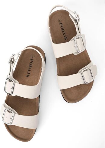 Flat Sandals for Women Adjustable Double Strap Open Toe Comfortable Footbed Platform Slingback Summer Shoes in Saudi Arabia