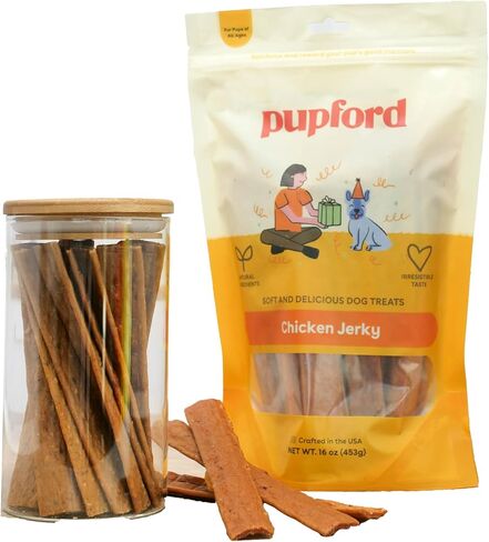 Pupford Pork Jerky for Dogs & Puppies, All-Natural, Healthy Dog Treats, No Fillers, Made in USA (10 oz) in Kuwait