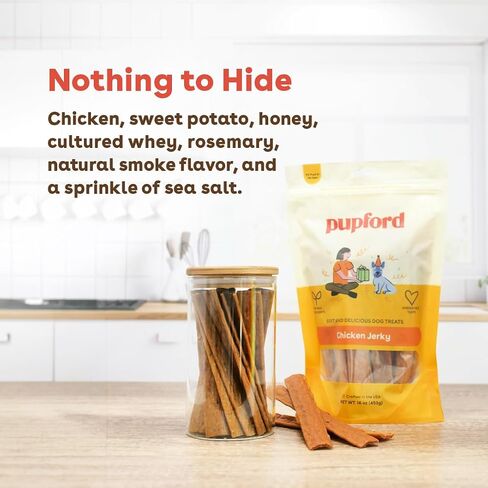 Pupford Pork Jerky for Dogs & Puppies, All-Natural, Healthy Dog Treats, No Fillers, Made in USA (10 oz) in Kuwait
