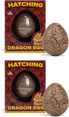 Surprise Growing Dragon Hatch Egg Kids Novelty Toy - Pack of 2, Black in Saudi Arabia
