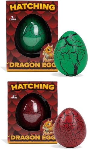 Surprise Growing Dragon Hatch Egg Kids Novelty Toy - Pack of 2, Black in Saudi Arabia