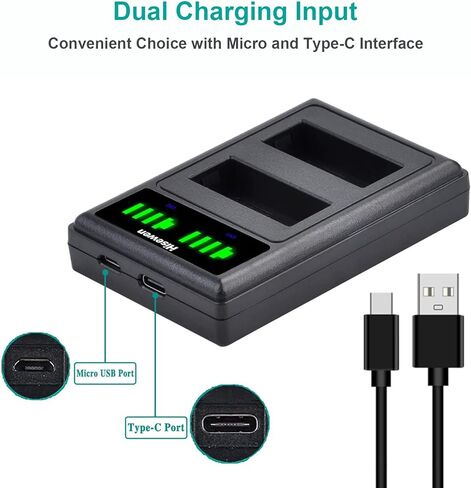 Hisewen EN-EL14 ENEL14a بطارية 1 حزمة وشاحن لنيكون D3200، D5600، D3100، D3500، D3400، D3300، DF DSLR، Coolpix P7800/P7700/P7100/P7000 الكاميرات. in Kuwait