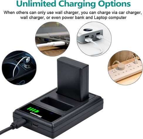 Hisewen EN-EL14 ENEL14a بطارية 1 حزمة وشاحن لنيكون D3200، D5600، D3100، D3500، D3400، D3300، DF DSLR، Coolpix P7800/P7700/P7100/P7000 الكاميرات. in Kuwait