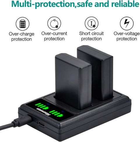 Hisewen EN-EL14 ENEL14a بطارية 1 حزمة وشاحن لنيكون D3200، D5600، D3100، D3500، D3400، D3300، DF DSLR، Coolpix P7800/P7700/P7100/P7000 الكاميرات. in Kuwait