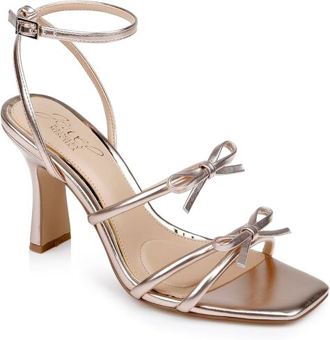 Jewel Badgley Mischka Kiyomi II Metallic Delicate Sandal with Bow Straps in Saudi Arabia