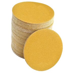 Efficient Material, 50 PCS 6 Inch Sanding Discs with Hook and Loop, 80/120/220/320/400Grit Sandpaper Discs for Random Orbital Sander, Professional for Furniture,Metalworking, Wood
