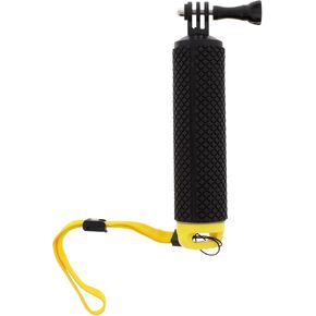 Waterproof Floating Rubber Hand Grip Monopod with Thumb Screw Mount and Adjustable High Visibility Wrist Strap for GoPro Hero 2/3/3+/4 Session, Black/Yellow