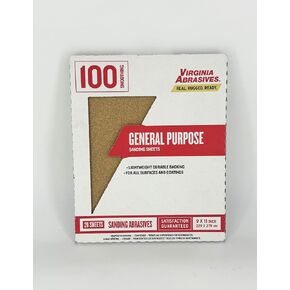 9" x 11" Sanding Sheets; 20 Pack, 120 grit, Commercial Pro Stearate Coated Aluminum Oxide