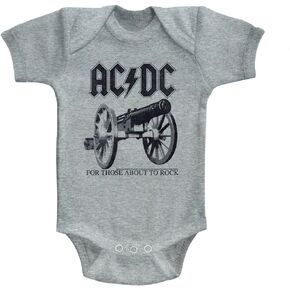 ACDC About to Rock Again Gray Heather Infant Baby Creeper Snapsuit Romper