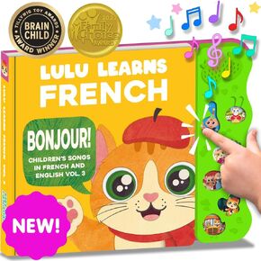 Vol. 3 | Musical French Baby Book for Toddlers 1-3, French Books for Kids, French Baby Books, French Baby Toys & French Bilingual Toys Children, Girls, Boys & Babies