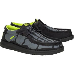 Hey Dude Men's Wally Skeleton Feet Black/White 15 Medium