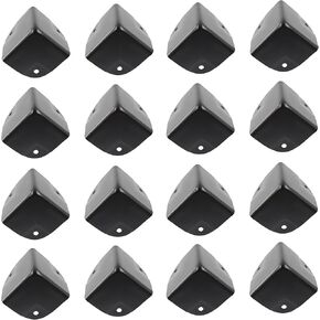 16Pcs 1.57" Metal Corner Protectors Box Corner Edge Guard Black Edge Guard Edge Protector Metal Cabinet Edge Cover