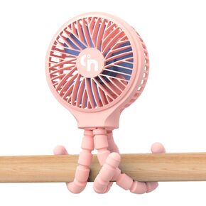 WiHoo Portable Stroller Fan Clip On for Baby Rechargeable Car Seat Fan,3 Speeds Battery Operated Baby Fan,USB Personal Fan for Stroller Crib Treadmill and Travel (Pink)