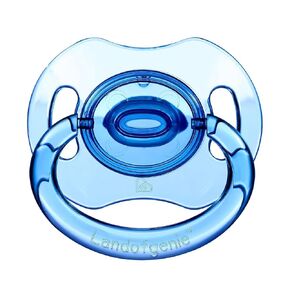 Large Shield Adult Size Pacifiers Bone Shape Transparent Design Pacifier Blue