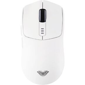 Aula SC580 Wireless Mouse, Ergonomic Gaming Mouse, with Adjustable 10000 DPI, BT 5.0/2.4GHz/Wired Connections, 6 Buttons, 500mAh Battery for Win/Mac/PC/Laptop (White)