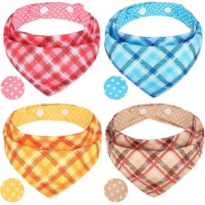 PAWCHIE 4th of July Dog Bandanas Small عكسها أنماط العلم الأمريكي الحيوانات الأليفة مثلث وشاح المرايل - الوطنية باندانا منديل مجموعة الملحقات للكلاب، جرو، القطط