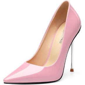 High Heels Pumps for Women Stiletto Patent Pointed Closed Toe Slip on Sexy Classic Wedding Dressy Shoes