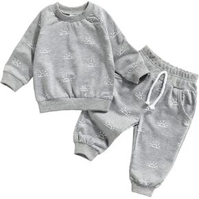0-24M Flower Newborn Infant Baby Girl Clothes Set Long Sleeve Sweatshirts Tops Pants Outfits