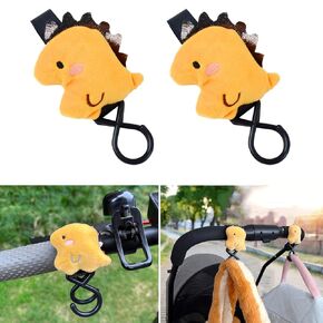3 Pack Bow Baby Stroller Hooks, Multifunctional Straps Clips for Diaper Bags,Baby Trend Wagon Accessories& Car Seat Hooks, Mommy Hook for Pram（White,Beige,Pink）