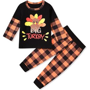 Aalizzwell Toddler Baby Thanksgiving Matching Outfits for Brothers Sisters Sibling Clothes
