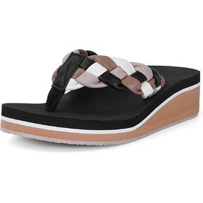 Womens Braid Comfortable Arch Support Flip Flops Soft Cushion Yoga Foam Beach Thong Sandals
