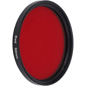 Threaded Camera Red Filter, Scratch Resistant Full Red Lens Filter Dustproof Multilayer CNC with Storage Box for Shooting (52mm)