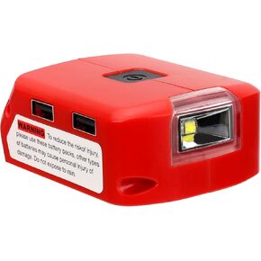 Taingwei USB Charger Adapter for Milwaukee M18 Lithium Battery, LED Work Light with Dual USB Charger and 12v DC Port,Power Source Supply for 14.4-20v Max Lithium-Ion Battery
