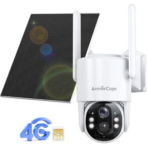 2Pack 2K HD Solar Security Cameras Wireless Outdoor, 360° PTZ View Outdoor Cameras for Home Security,Color Night Vision with Spotlight, 2-Way Audio,Motion Alarm, IP65 Waterproof