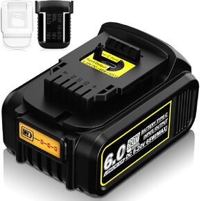 【65W Type-C Charging】 Upgraded Replace for Dewalt 20V 6A Max Battery with USB-C Fast Charging, Compatible with Dewalt 20 Volt DCB200 DCB204 DCB206 and Cordless Power Tools