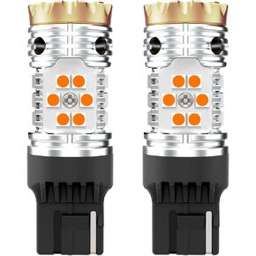 LASFIT 7440 LED Bulb Amber 7440NA WY21W Turn Signal Light Anti Hyper Flash Canbus Ready W21W Blinker Bulbs No Load Resistor Needed 2023 Upgraded Replacement Light Bulb(Pack of 2)