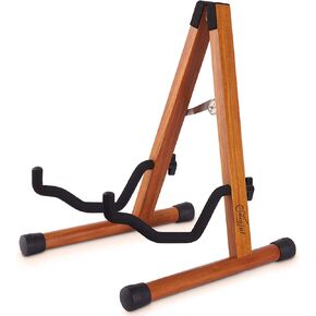 SNIGJAT Wood Guitar Stand, Acoustic Guitar Stand, A-Frame Folding Electric Guitar Display Stand with Padded Foam, Bass Wooden Guitar Stand Compatible for Cello, Mandolin, Bass, Banjo, Ukulele