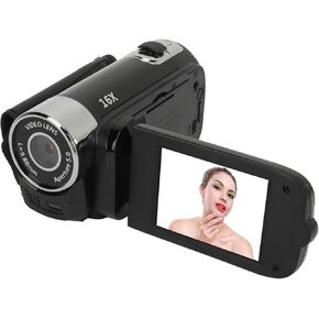 4K Digital Camera for Photography and Video, 2.4 Inch Rotatable Screen Camcorder,16X Zoom Video Recorder with Fill Light, Compact Camera for Travel (White)