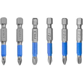 Screwdriver Bits Set Magnetic Impact Power Batch Phillips Pozidriv Cross Pozi Anti Slip 1/4 Hex Electric Drill Driver Tool (Screwdriver Bit 6pcs)