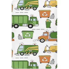 Garbage Trucks Car Crib Sheets Soft Breathable Fitted Baby Crib Sheets Mattress Cover for Girl Boys, 52" x 28" x 9"