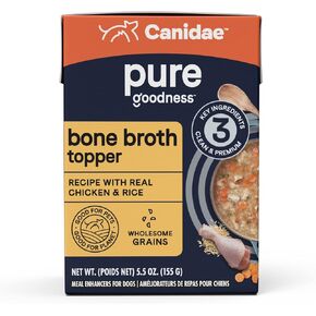 CANIDAE Pure Bone Broth Topper with Real Turkey & Rice Wet Dog Food, 5.5 oz. (Case of 12)