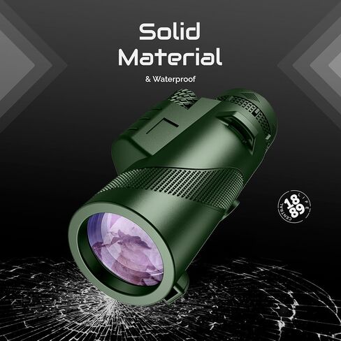 80x100 Monocular-Telescope High Powered -Extra Magnetic Car Phone Holder- Monoculars for Adults High Definition Monocular Telescope for Stargazing Hunting Wildlife Bird Watching Travel Camping (Green) in Saudi Arabia